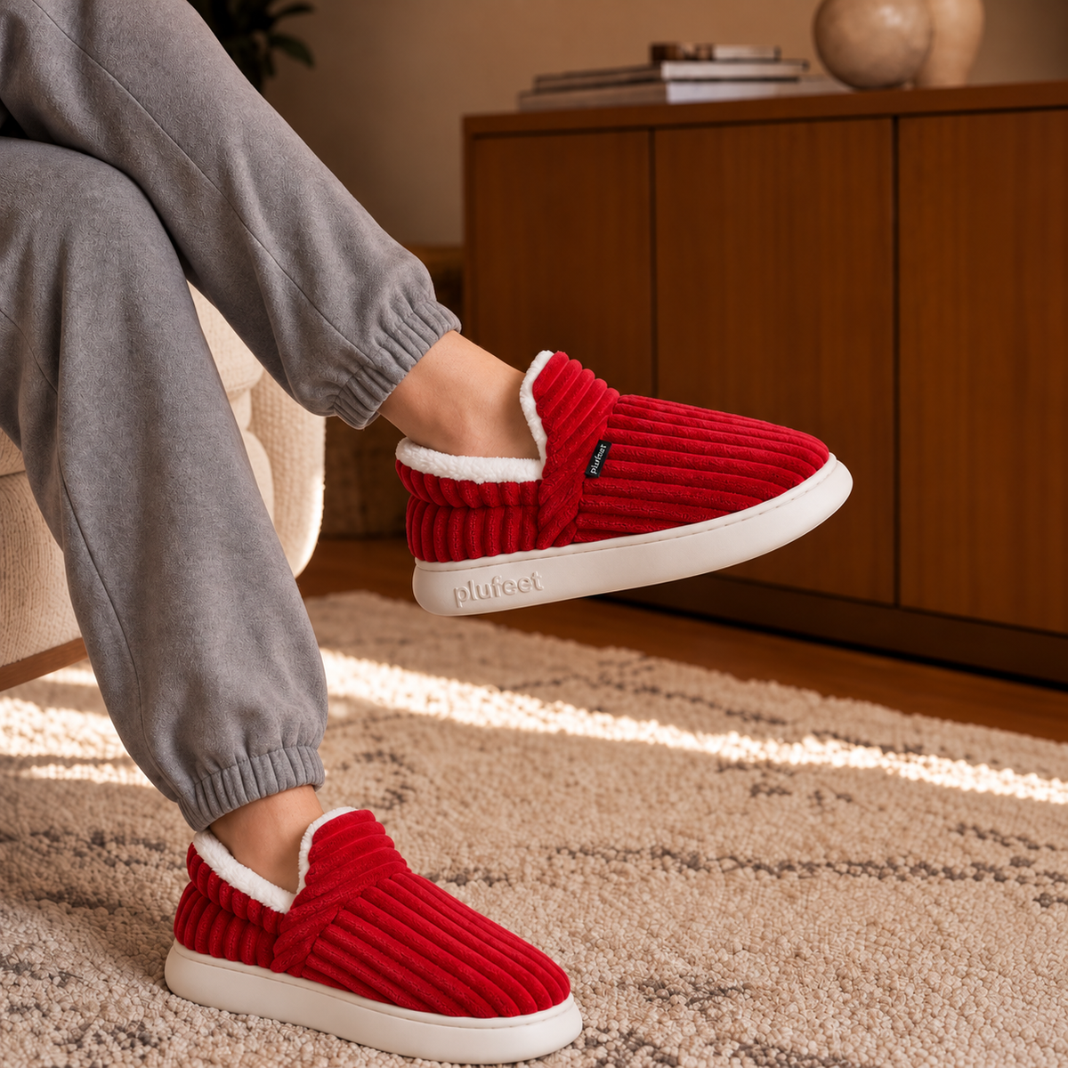 PLUFEET SLIPPERS RED